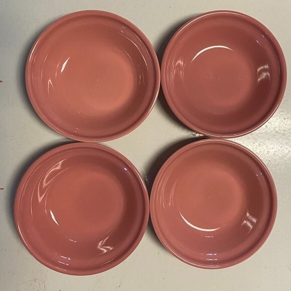 Fiestaware Small Individual Pie Bakers Set of 4 Retired Color Rose - Picture 3 of 7